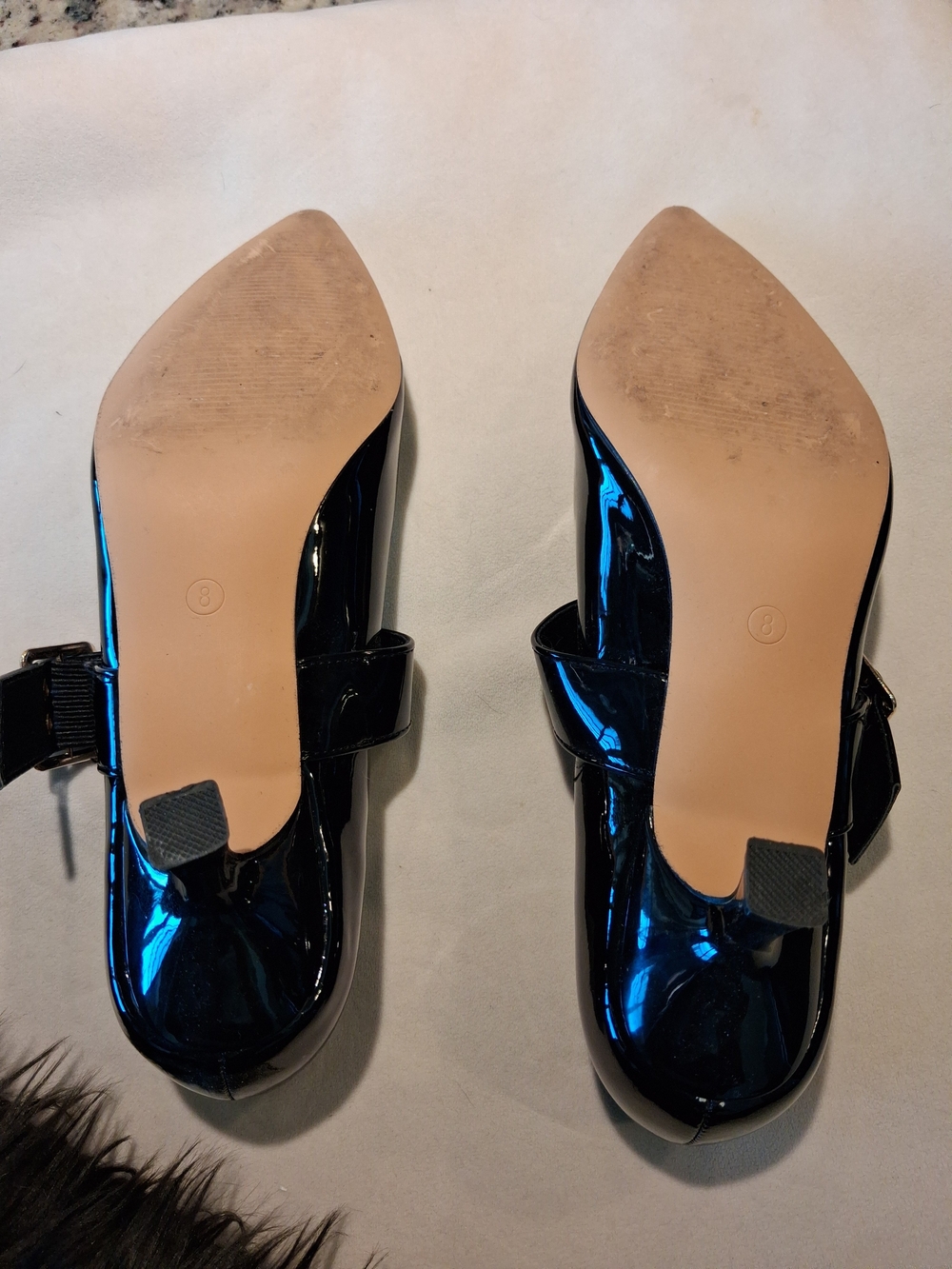 Coutgo Black Patent Mary Jane Kitten Heel Pumps - Picture 5 of 7